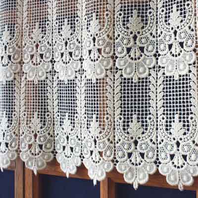 Annie heavy macrame lace cafe curtains