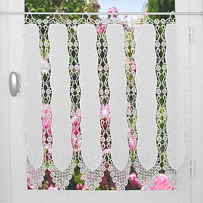 Macrame lace and fabric Cafe curtain Fanny
