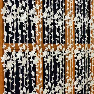 Light macrame lace curtain Printemps