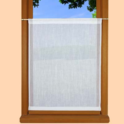 White custom made window curtain