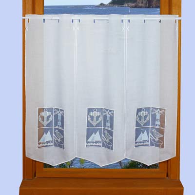 Themed seaside embroidered curtain
