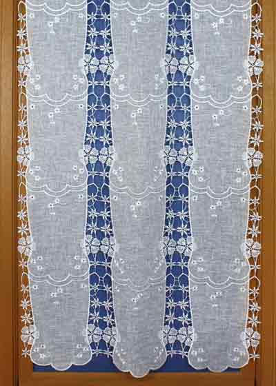 Look linen and macrame lace window curtain