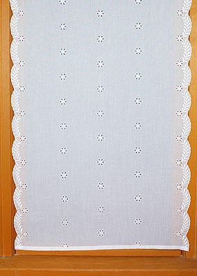 Yardage trimmed embroidered curtain