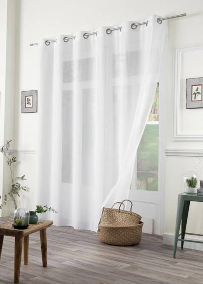 White plain custom made curtain