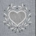 Heart grey embroidered curtain