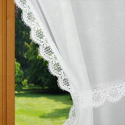 Pair of lace trimming curtain