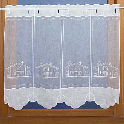 Cottage embroidered cafe curtain