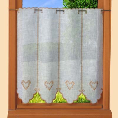 Ecru countryside embroidered curtain