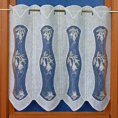 Ecru Jade embroidered cafe curtain
