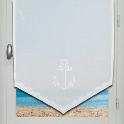 Anchor embroidered curtain