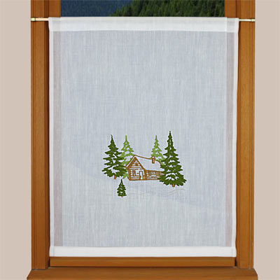 Savoyard chalet window curtain