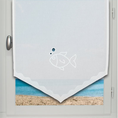 Fish embroidered custom curtain